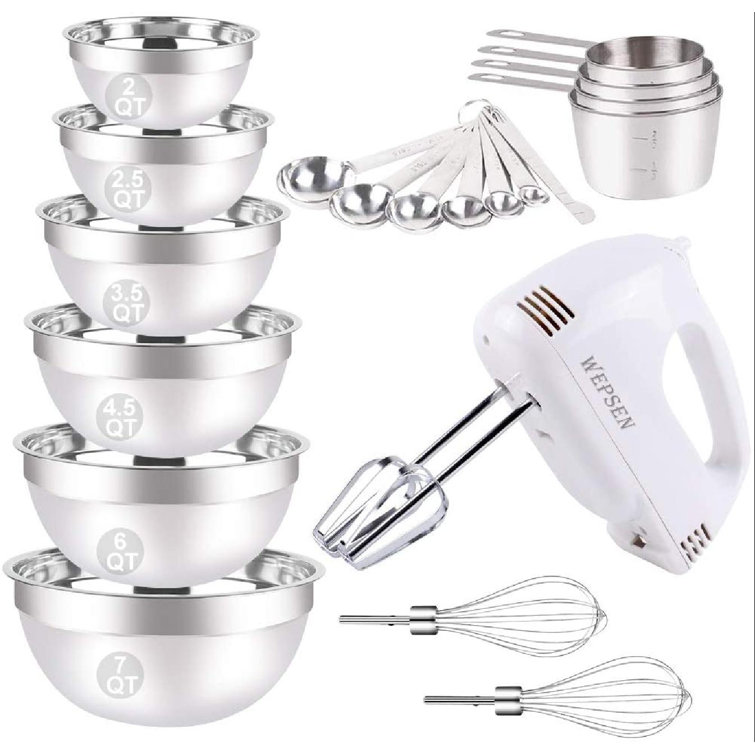 romeidata Electric Hand Mixer With Mixing Bowls Set, 5Speeds Cake